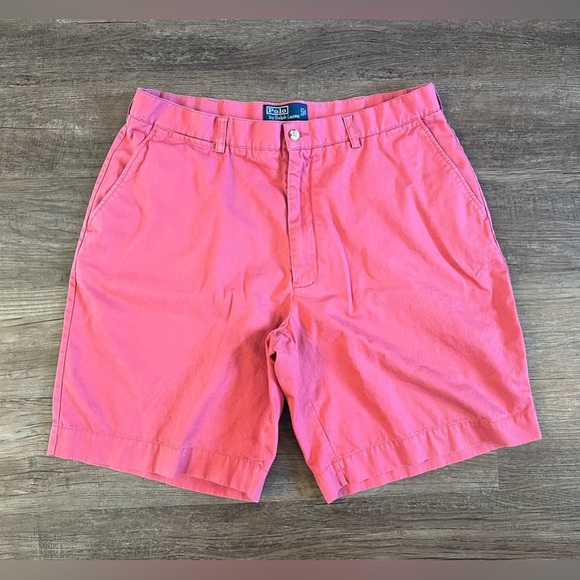 Polo Ralph Lauren Other - Polo Ralph Lauren Shorts 36 Men VTG Pink Chino Flat Front 100% Cotton Casual I34